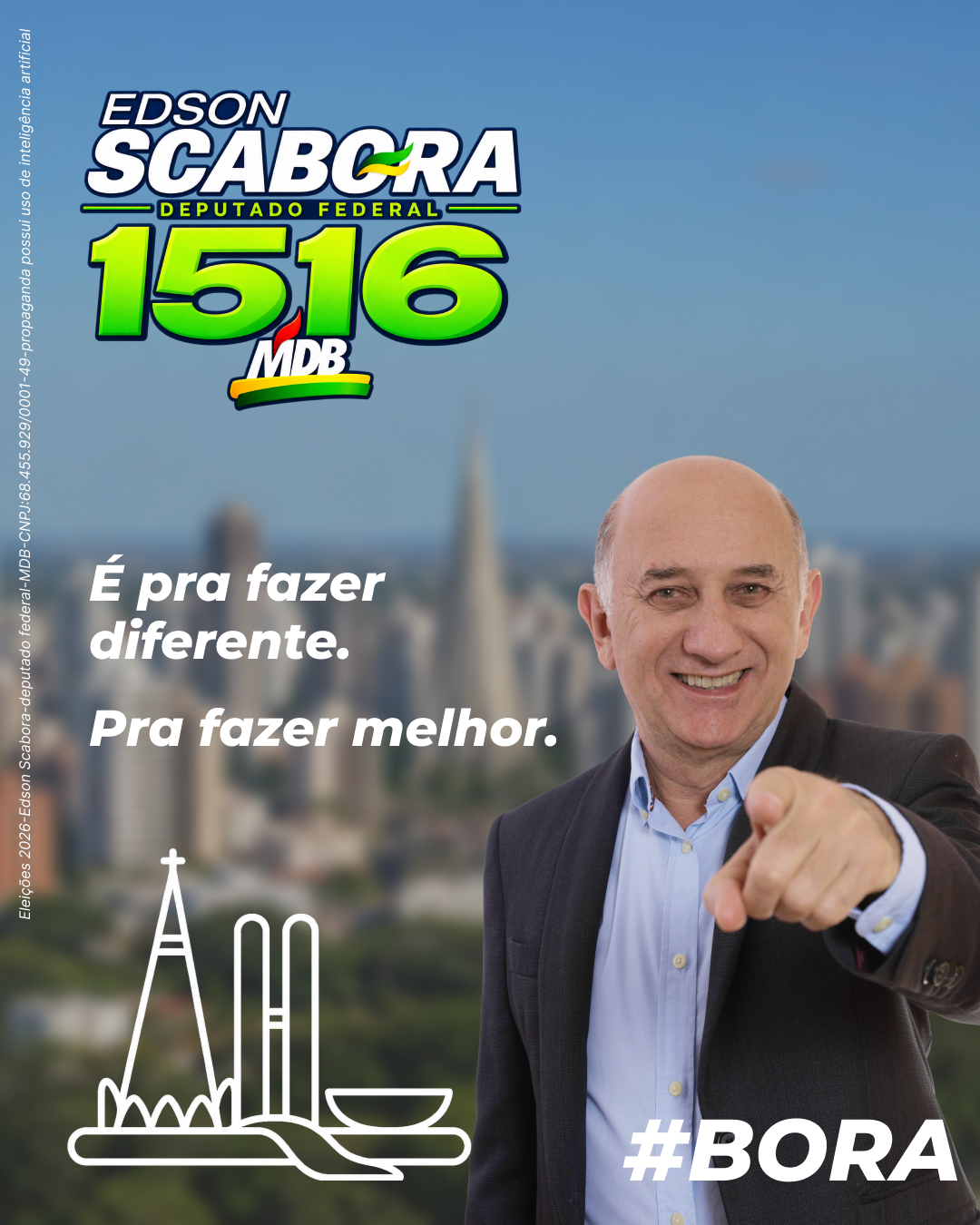 Edson Scabora em campanha em Maringá